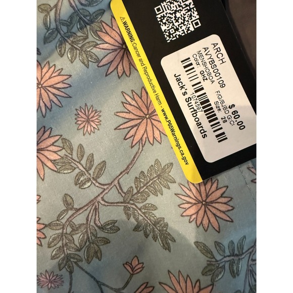 RVCA Board Shorts Men's Size 28 Floral Print Lace Up Waist Swim Trunks - Picture 2 of 3